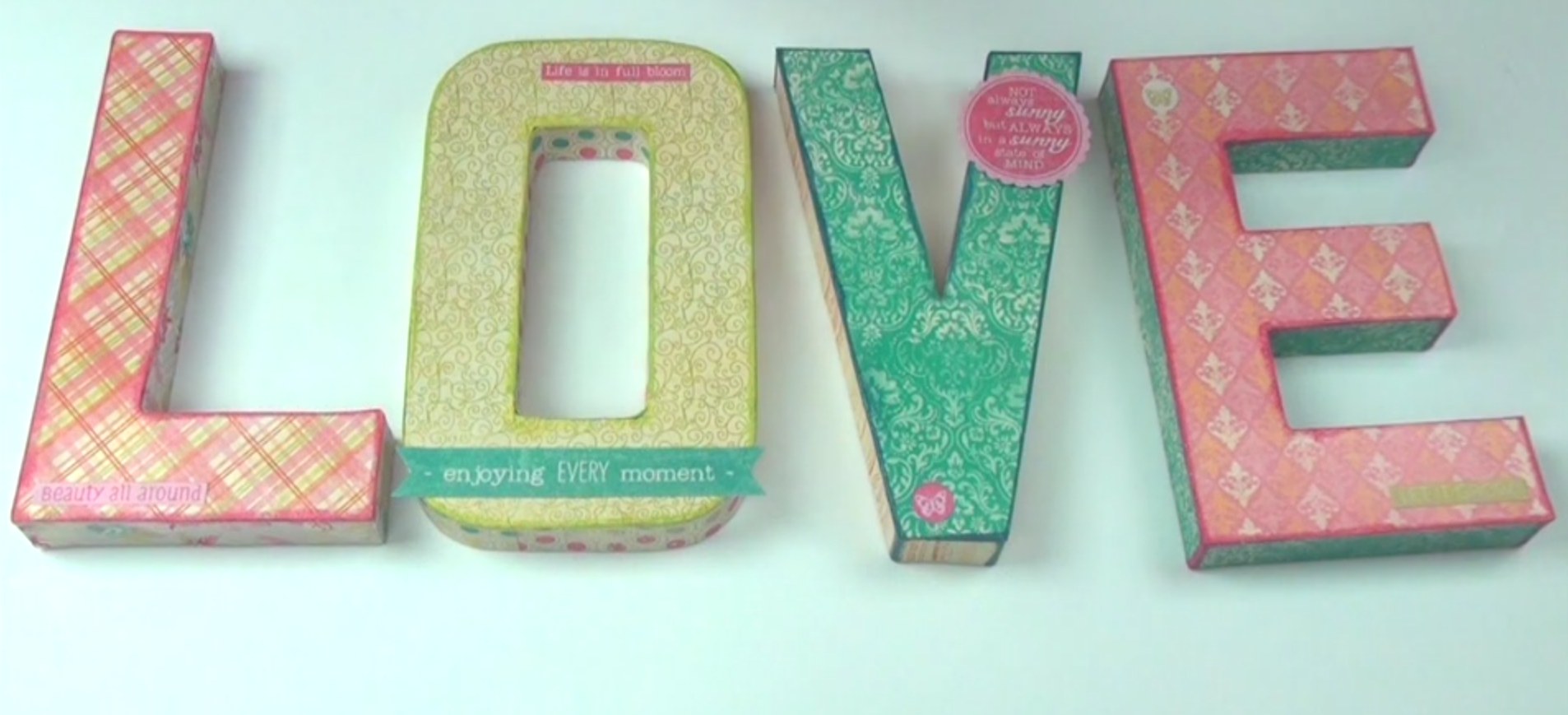 Large Decoupaged Letters with Cardstock